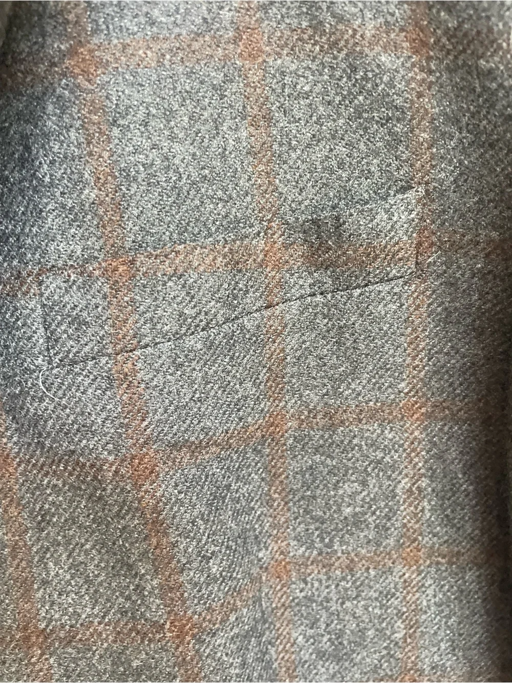 Michael Kors Gray Windowpane Wool Sport Coat with Brown Check Mens 42L